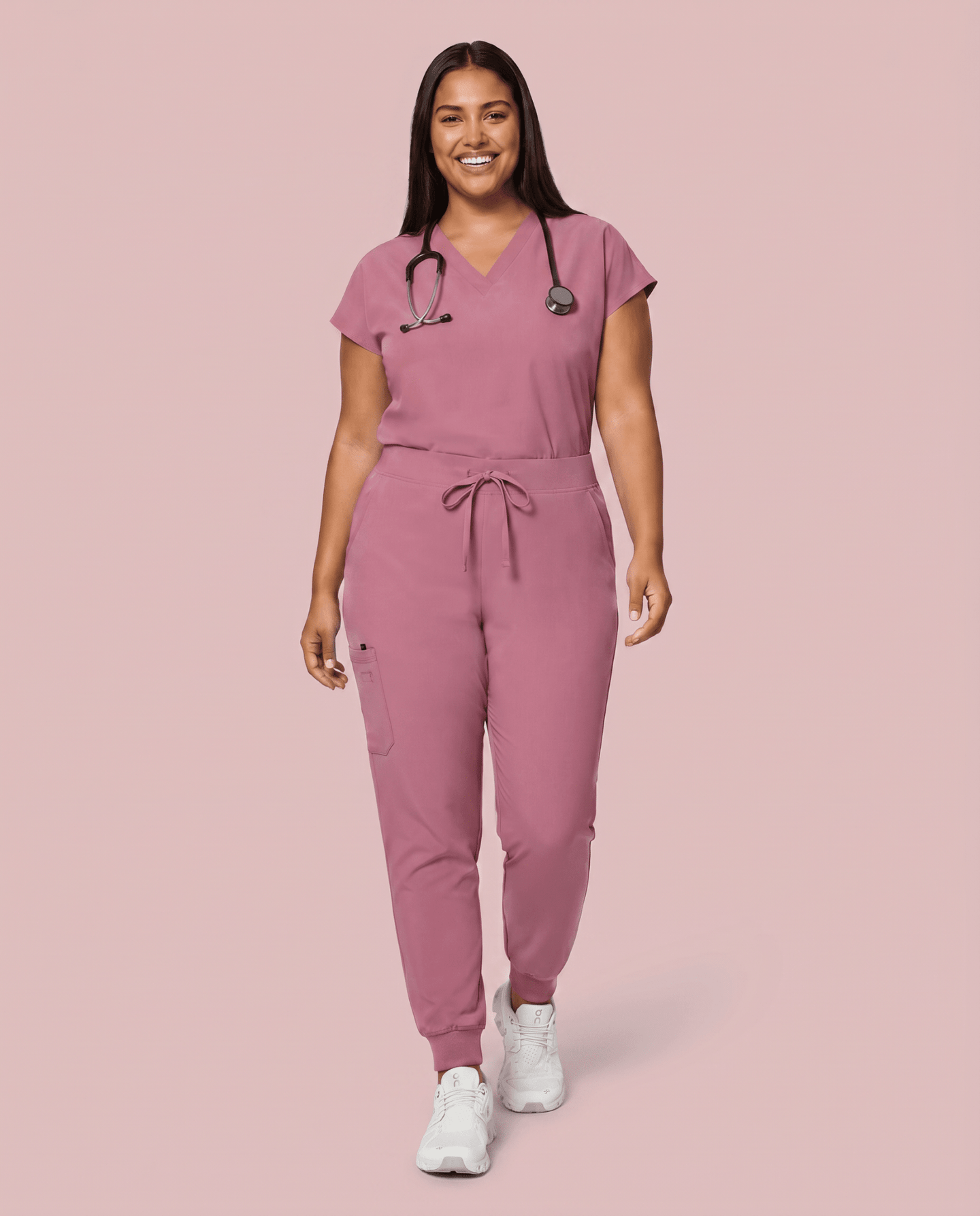 Women's High Waisted Jogger Pant Mauve - Scrubloop