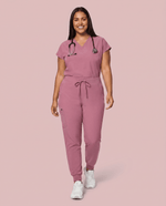 Women's High Waisted Jogger Pant Mauve - Scrubloop