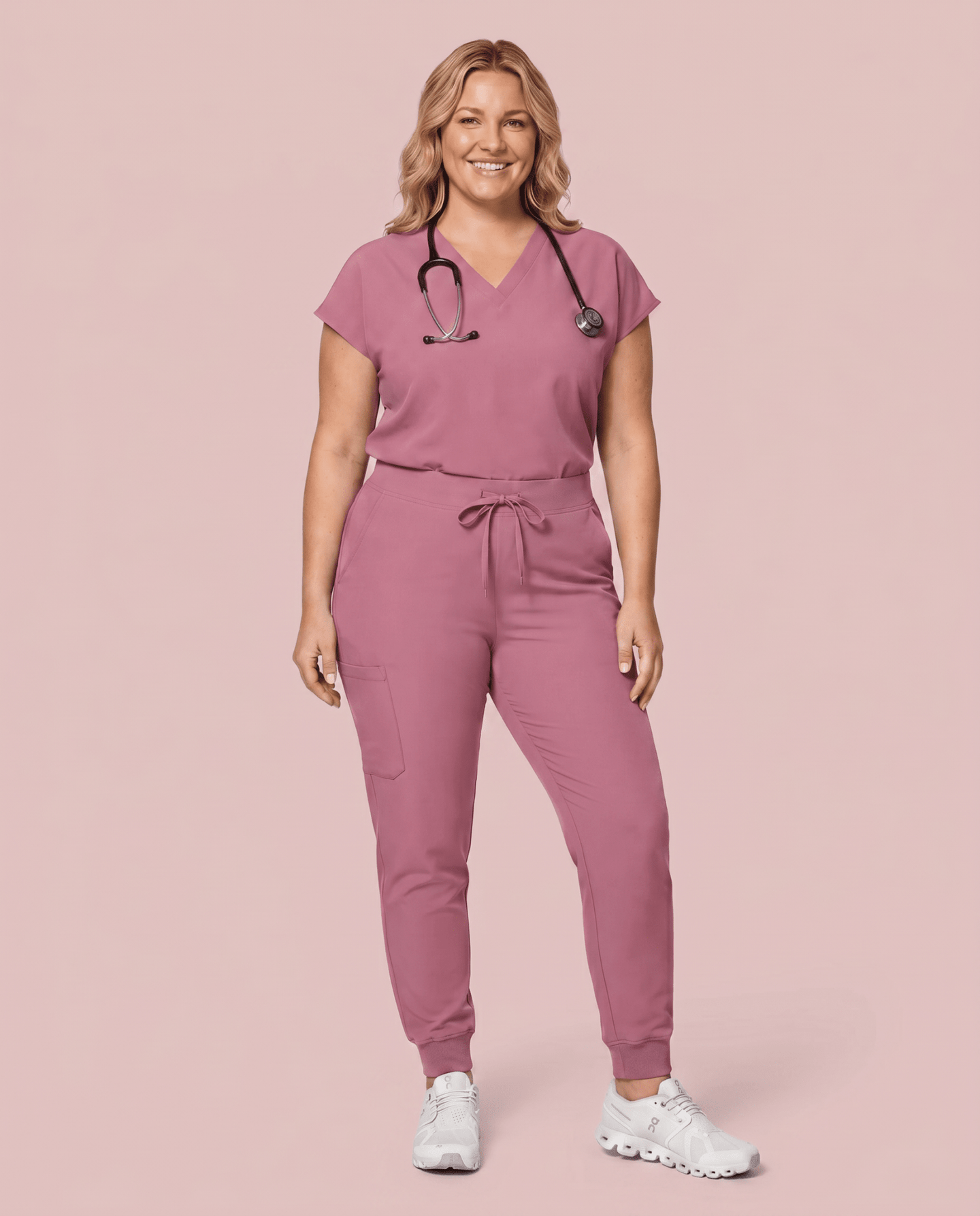 Women's High Waisted Jogger Pant Mauve - Scrubloop