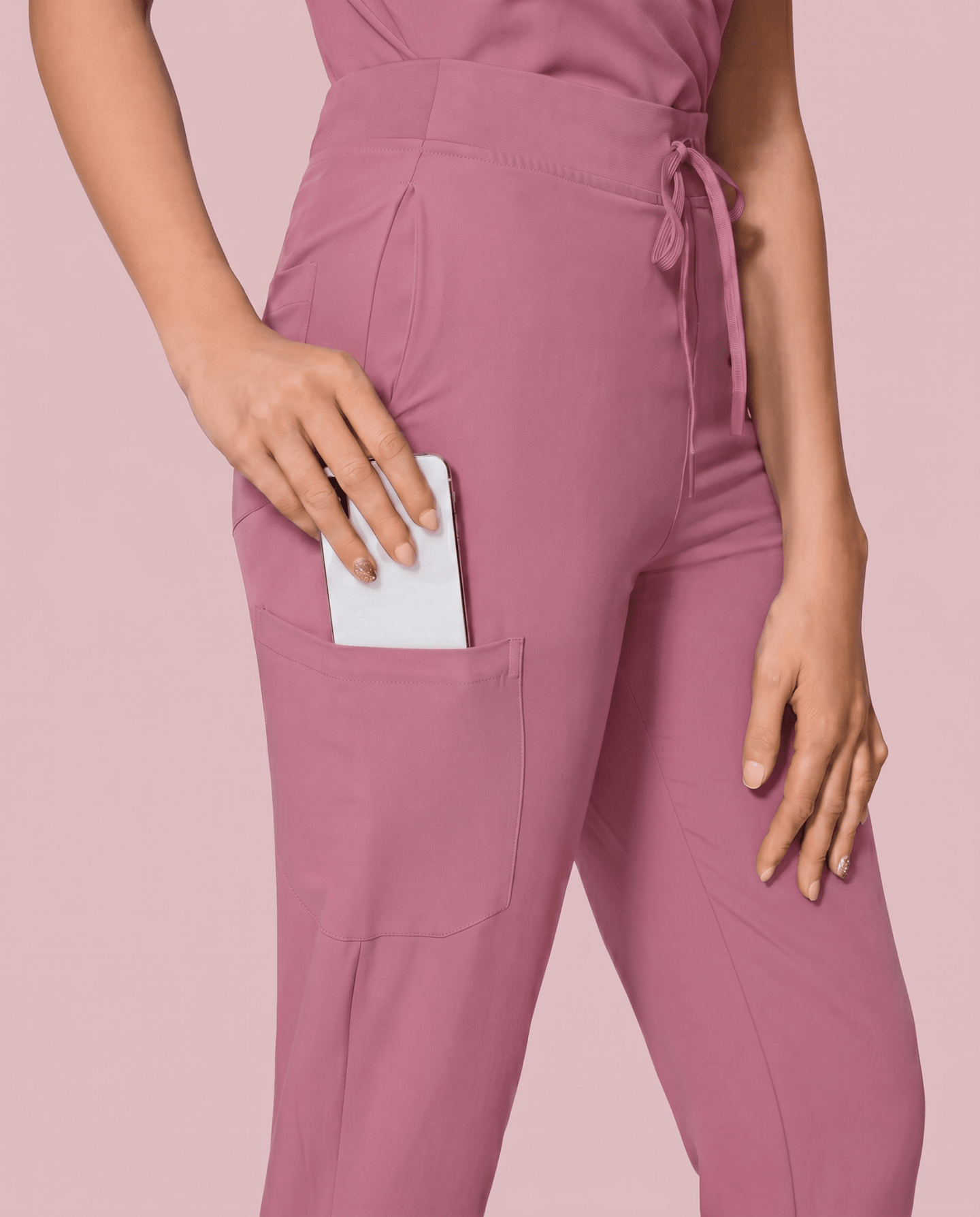 Women's High Waisted Jogger Pant Mauve - Scrubloop