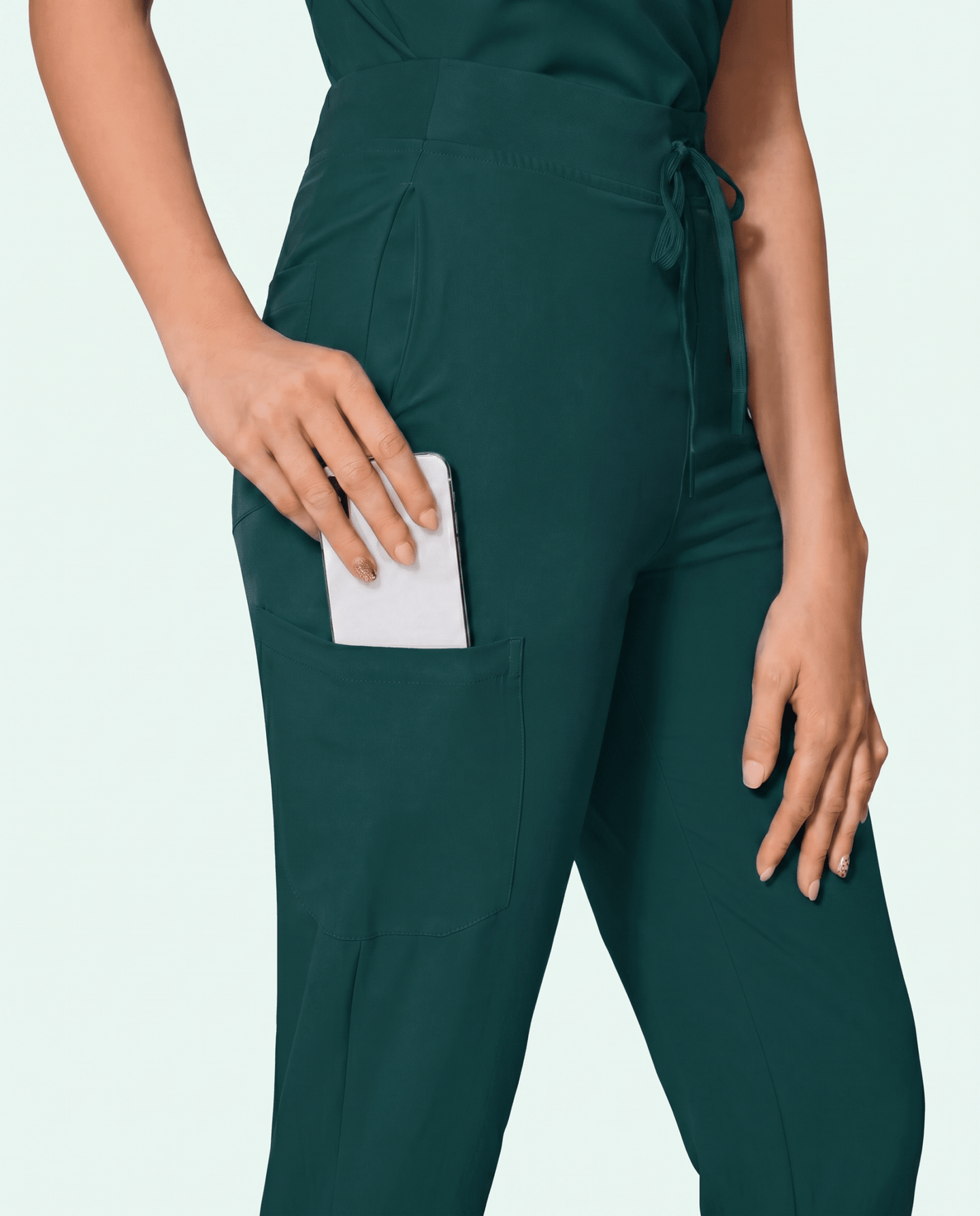 Women's High Waisted Jogger Pant Midnight Green - Scrubloop
