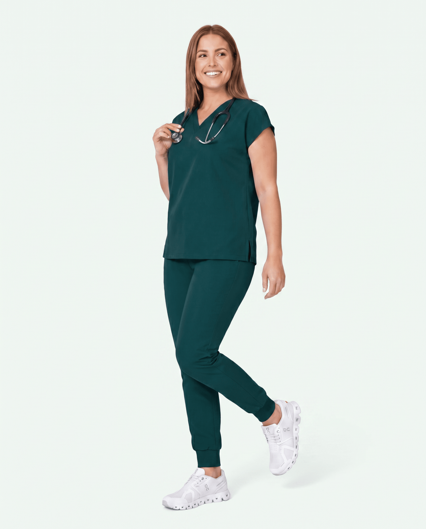 Women's High Waisted Jogger Pant Midnight Green - Scrubloop
