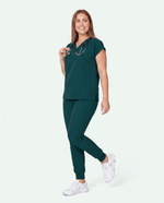 Women's High Waisted Jogger Pant Midnight Green - Scrubloop