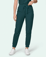 Women's High Waisted Jogger Pant Midnight Green - Scrubloop