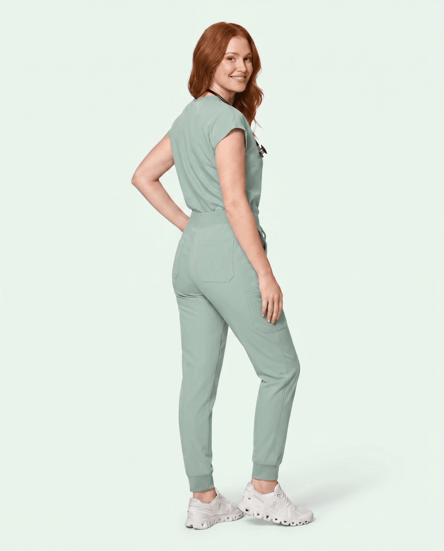 Women's High Waisted Jogger Pant Mint - Scrubloop