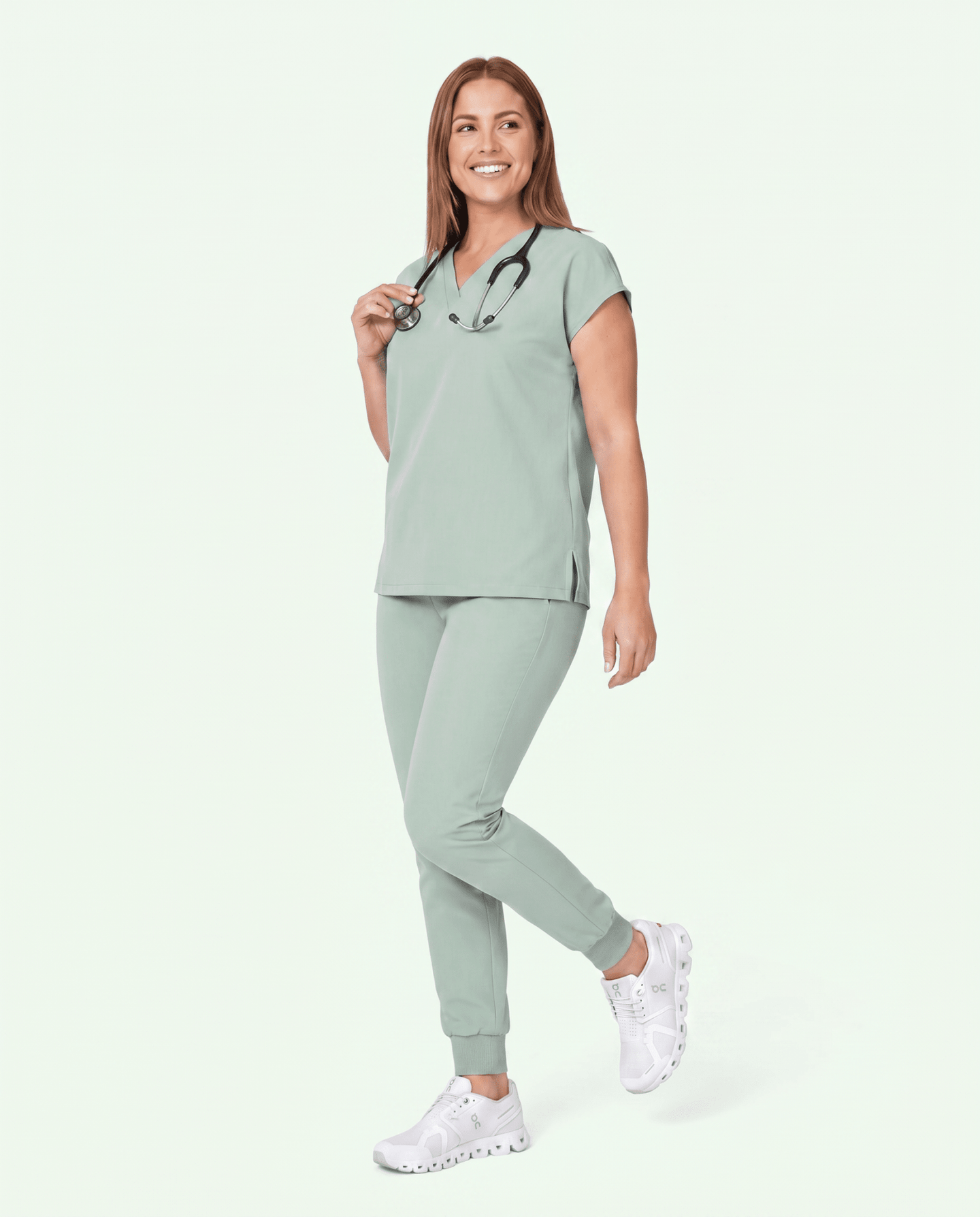 Women's High Waisted Jogger Pant Mint - Scrubloop