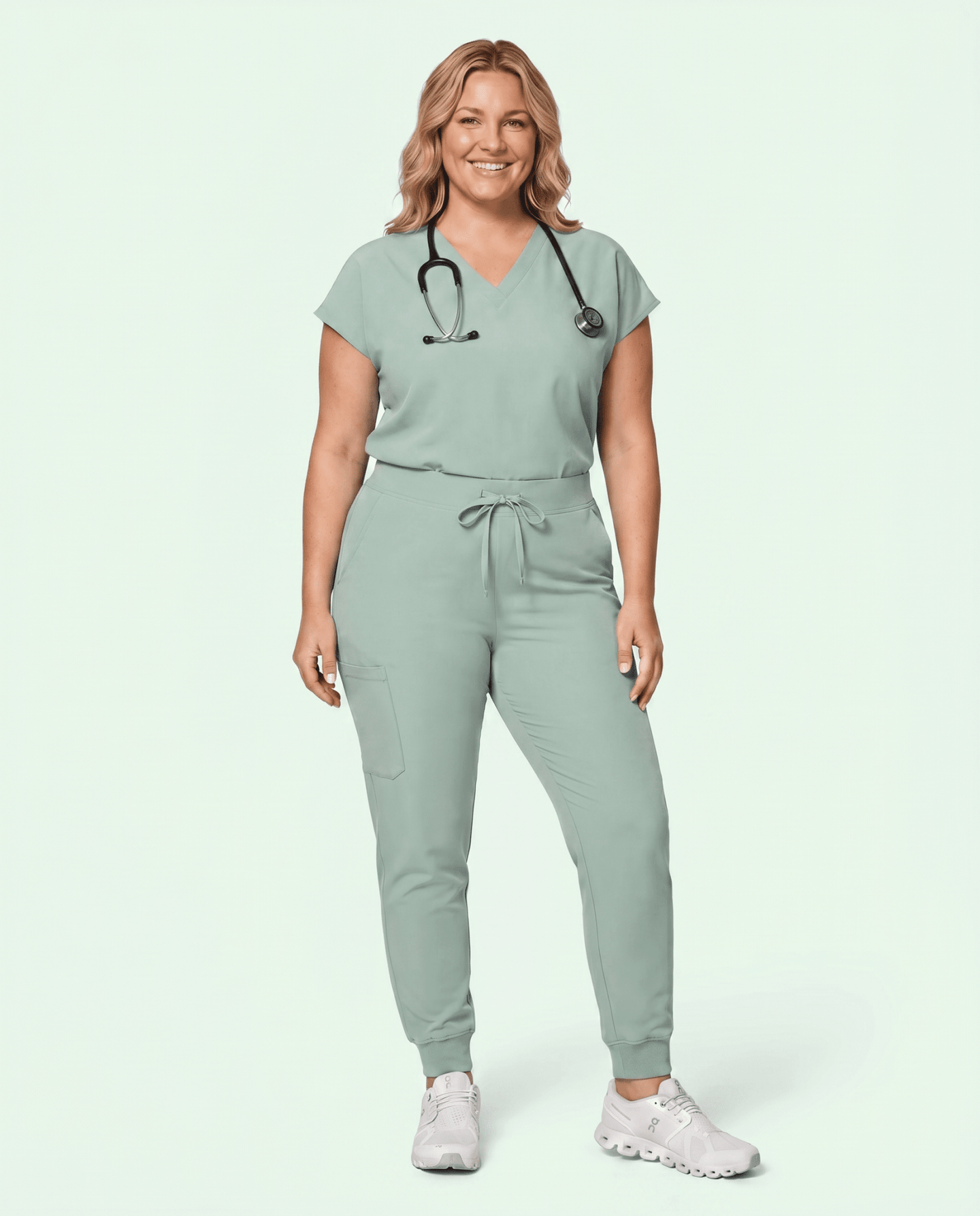 Women's High Waisted Jogger Pant Mint - Scrubloop