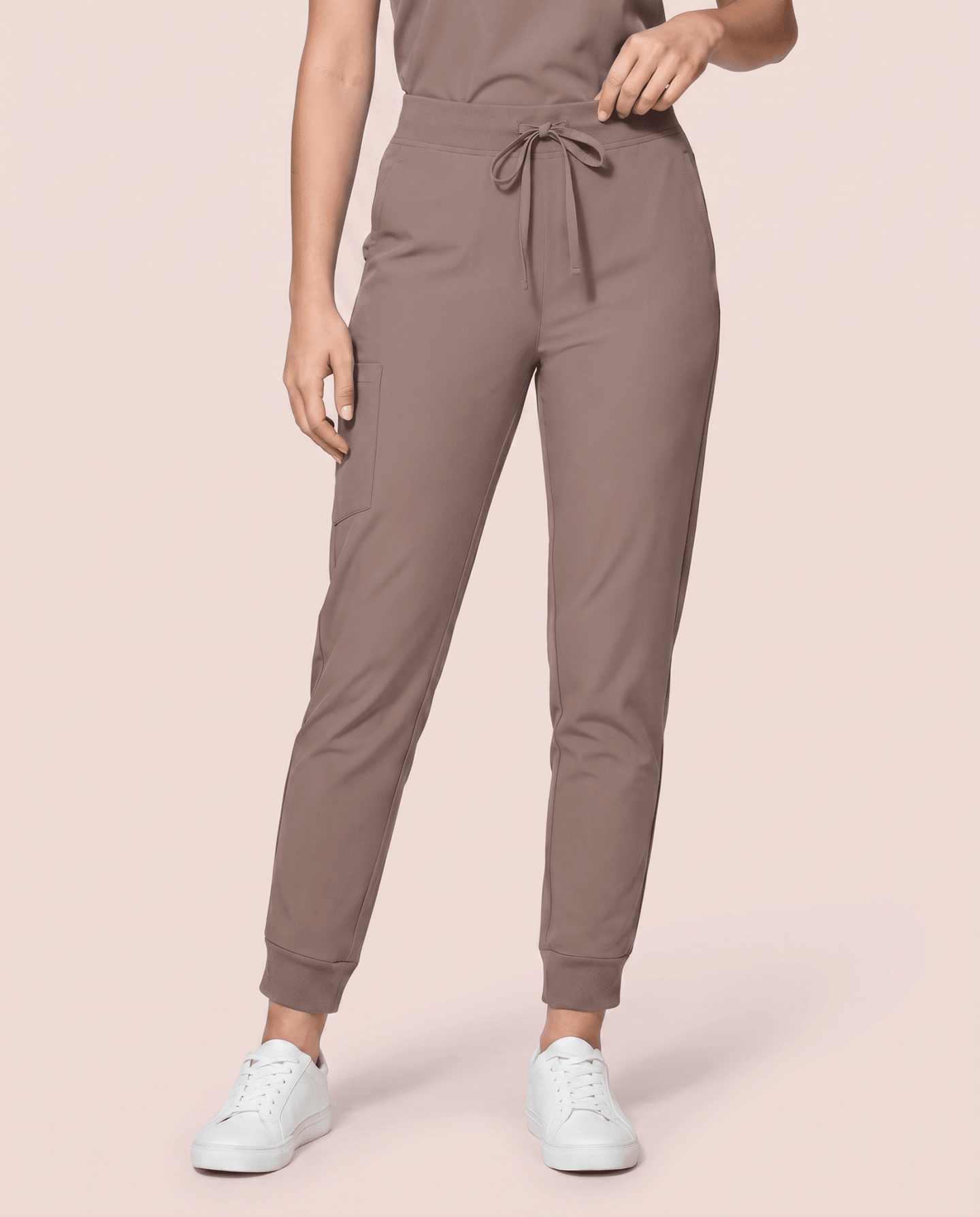 Women's High Waisted Jogger Pant Mocha - Scrubloop