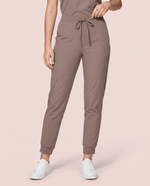 Women's High Waisted Jogger Pant Mocha - Scrubloop