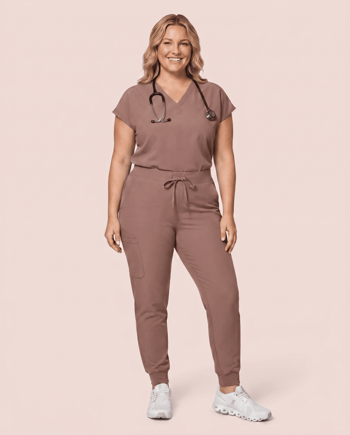 Women's High Waisted Jogger Pant Mocha