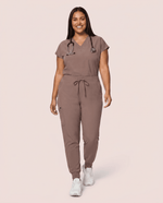 Women's High Waisted Jogger Pant Mocha - Scrubloop