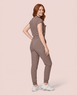 Women's High Waisted Jogger Pant Mocha - Scrubloop