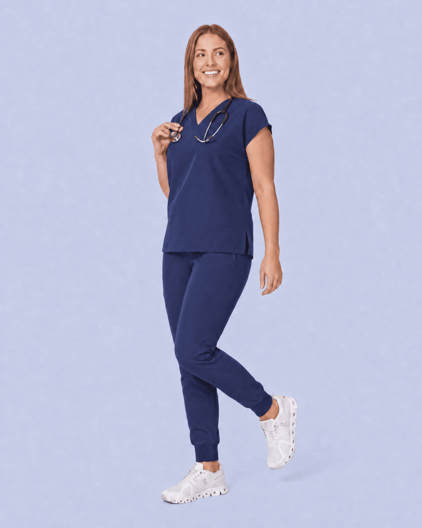 Women's High Waisted Jogger Pant Navy - Scrubloop