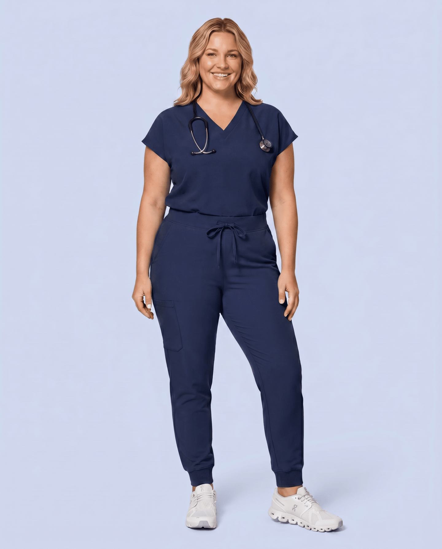 Women's High Waisted Jogger Pant Navy - Scrubloop