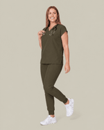 Women's High Waisted Jogger Pant Olive - Scrubloop