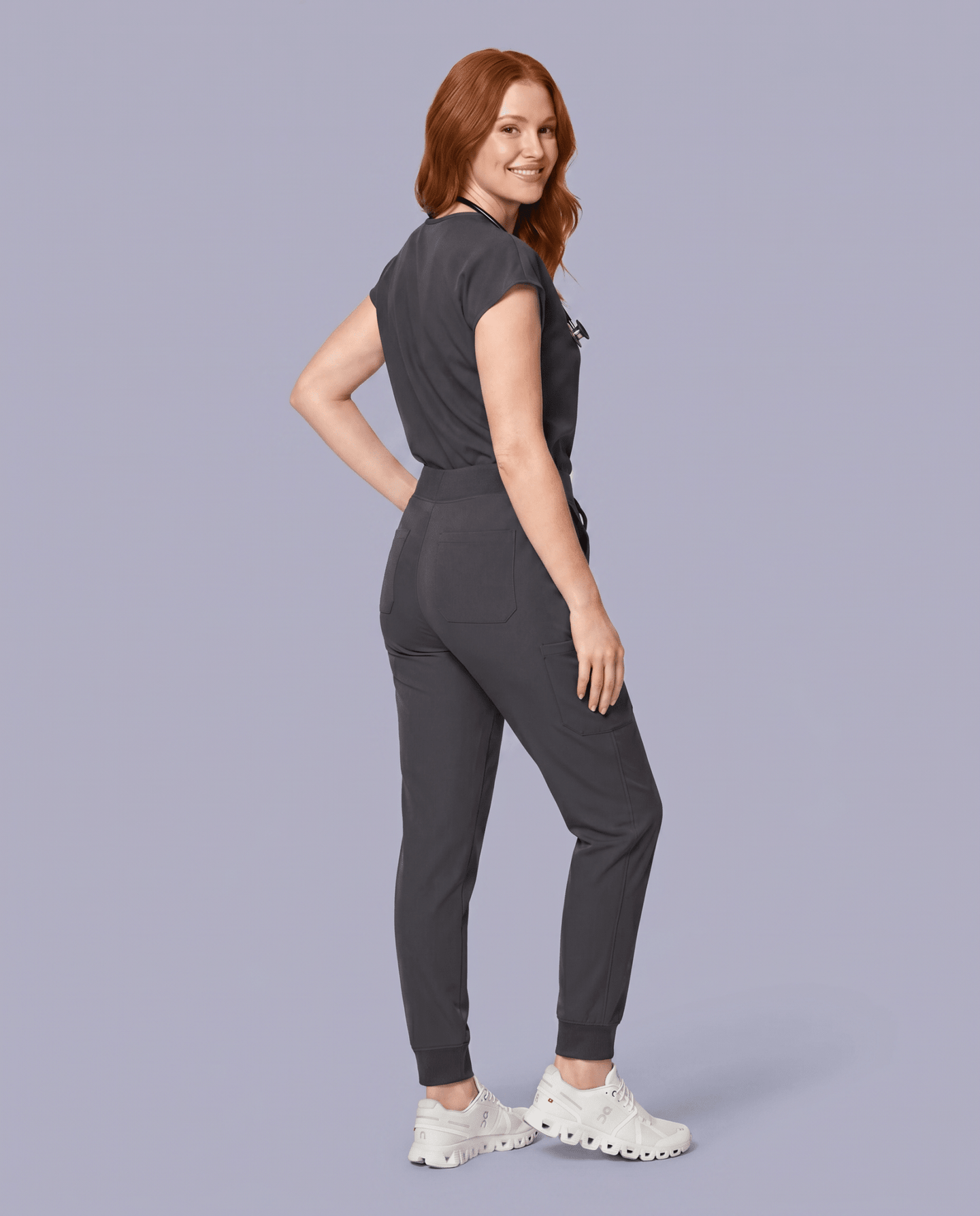 Women's High Waisted Jogger Pant Pewter - Scrubloop