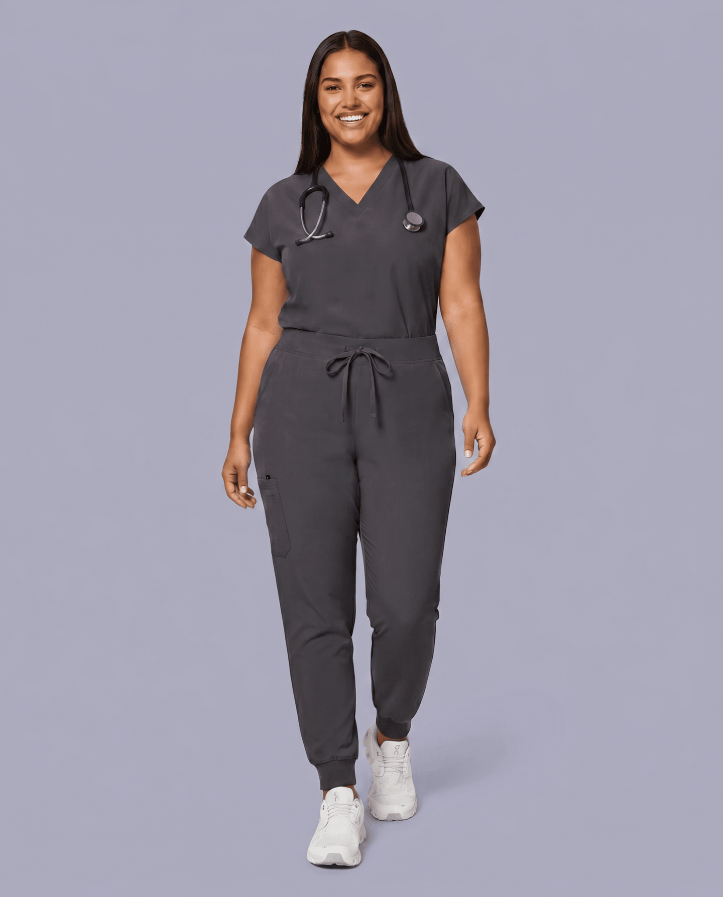 Women's High Waisted Jogger Pant Pewter - Scrubloop