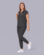 Women's High Waisted Jogger Pant Pewter - Scrubloop