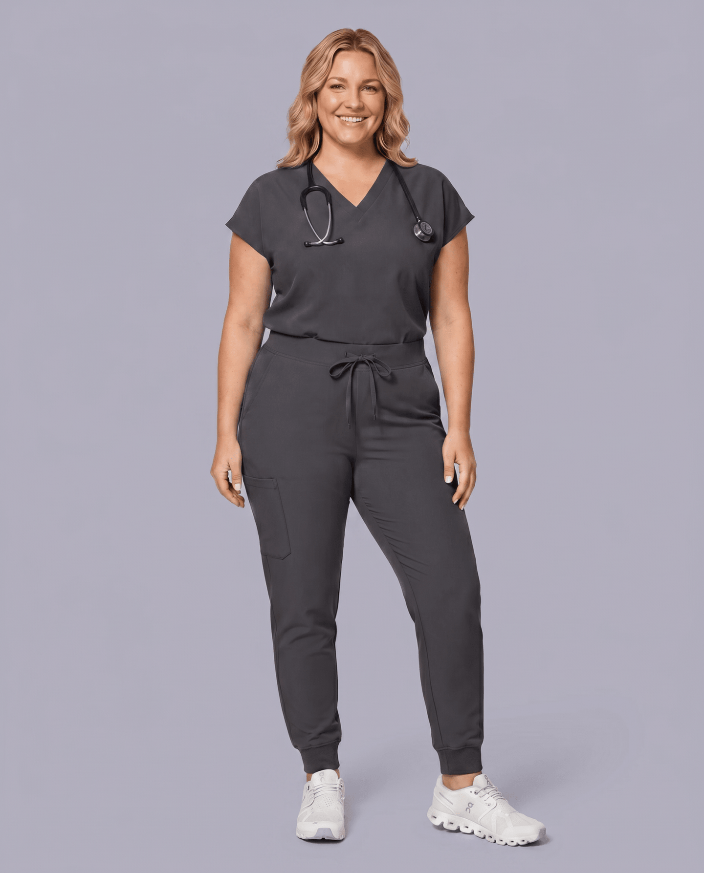 Women's High Waisted Jogger Pant Pewter - Scrubloop