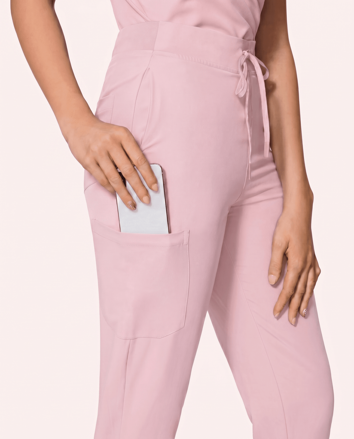 Women's High Waisted Jogger Pant Rose Quartz - Scrubloop