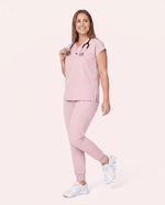 Women's High Waisted Jogger Pant Rose Quartz - Scrubloop
