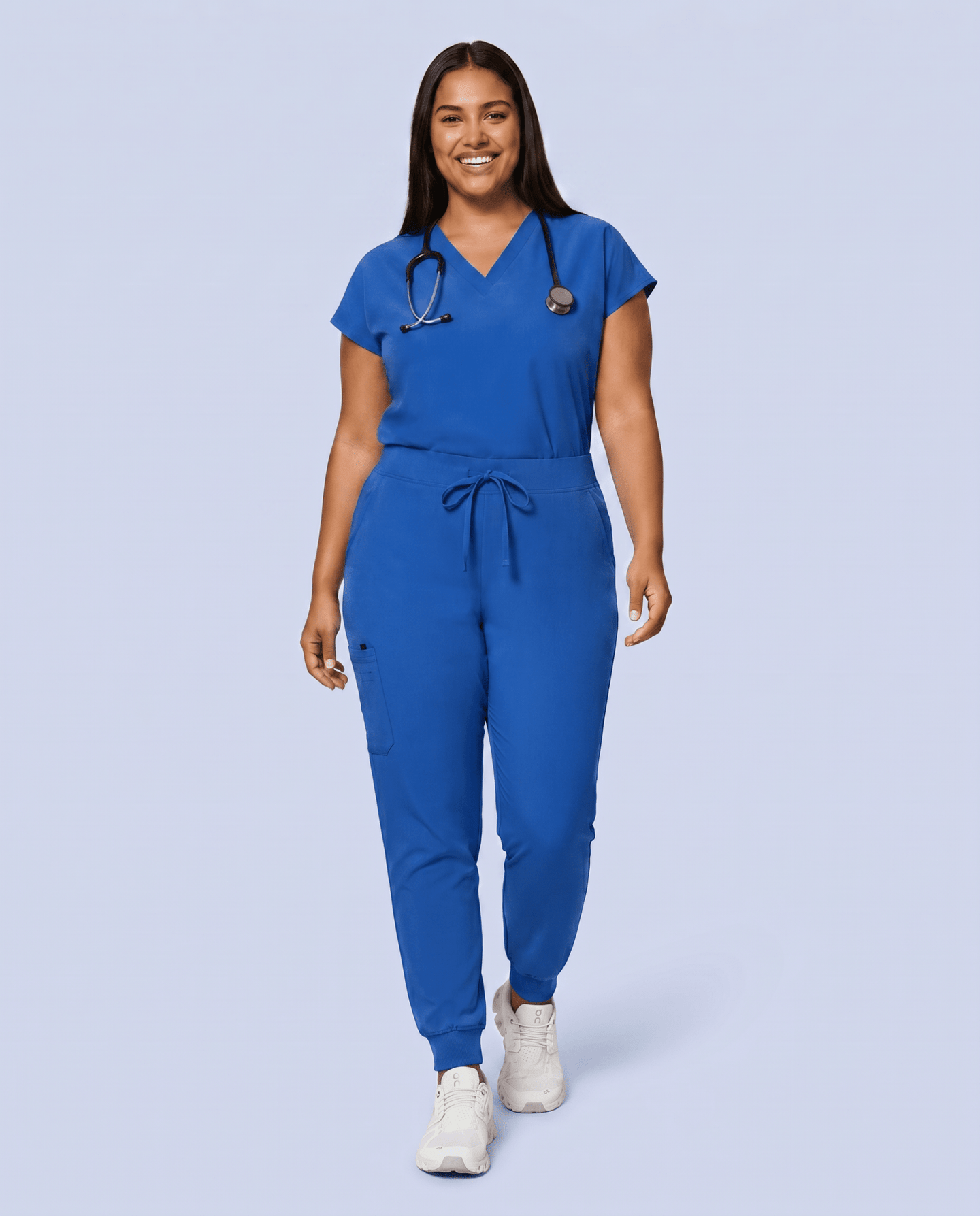 Women's High Waisted Jogger Pant Royal Blue - Scrubloop
