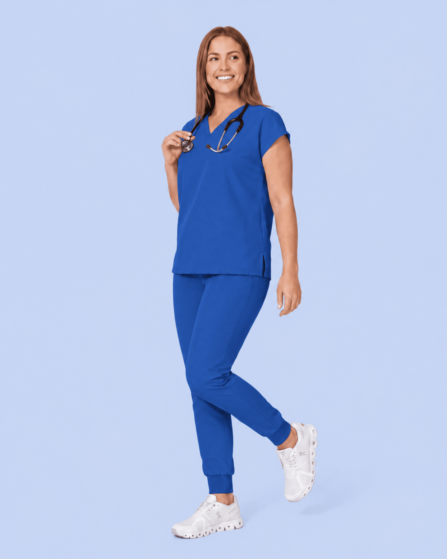 Women's High Waisted Jogger Pant Royal Blue - Scrubloop