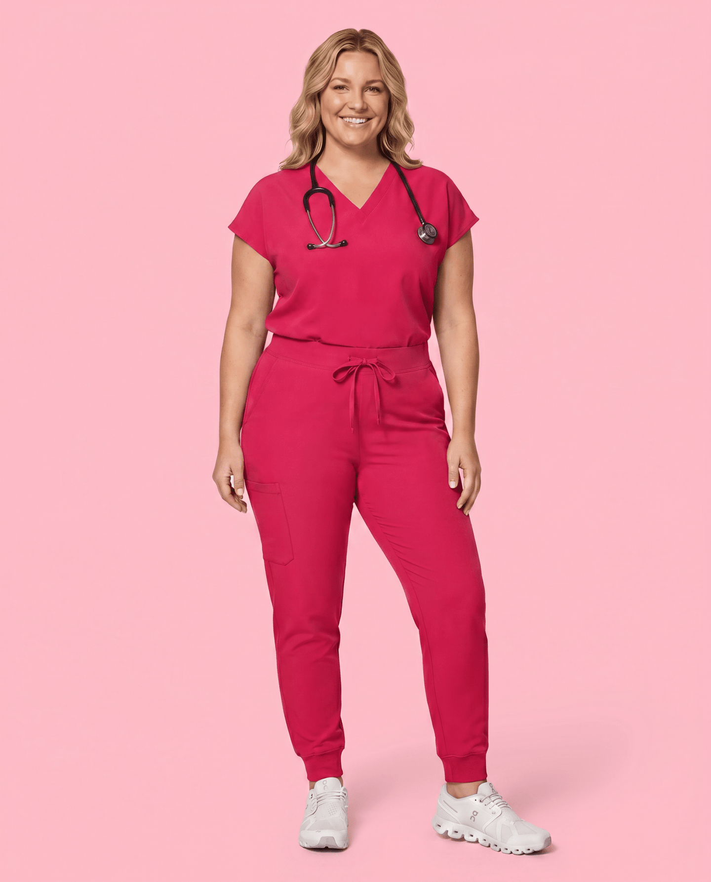 Women's High Waisted Jogger Pant Sangria - Scrubloop