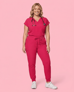Women's High Waisted Jogger Pant Sangria - Scrubloop