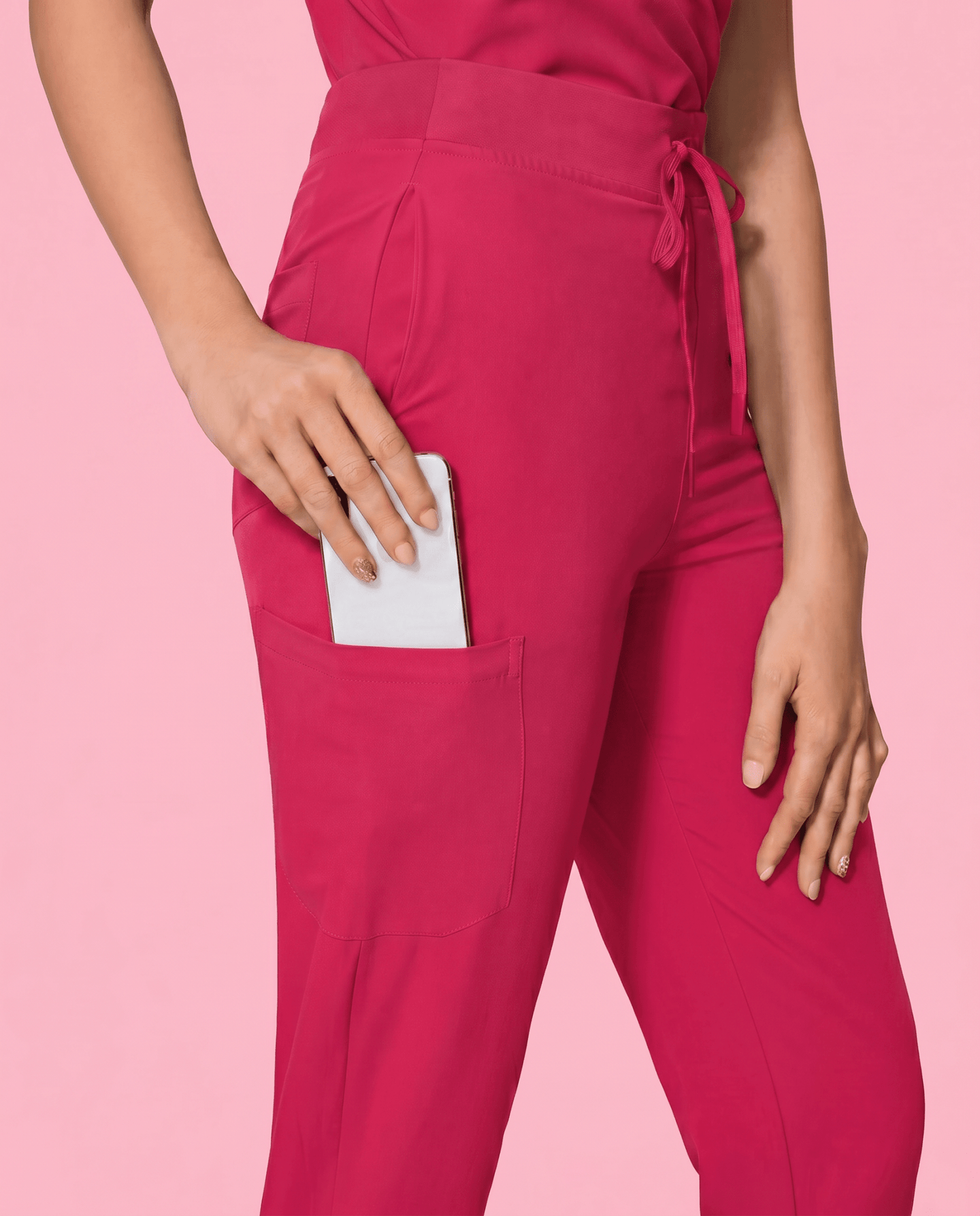 Women's High Waisted Jogger Pant Sangria - Scrubloop