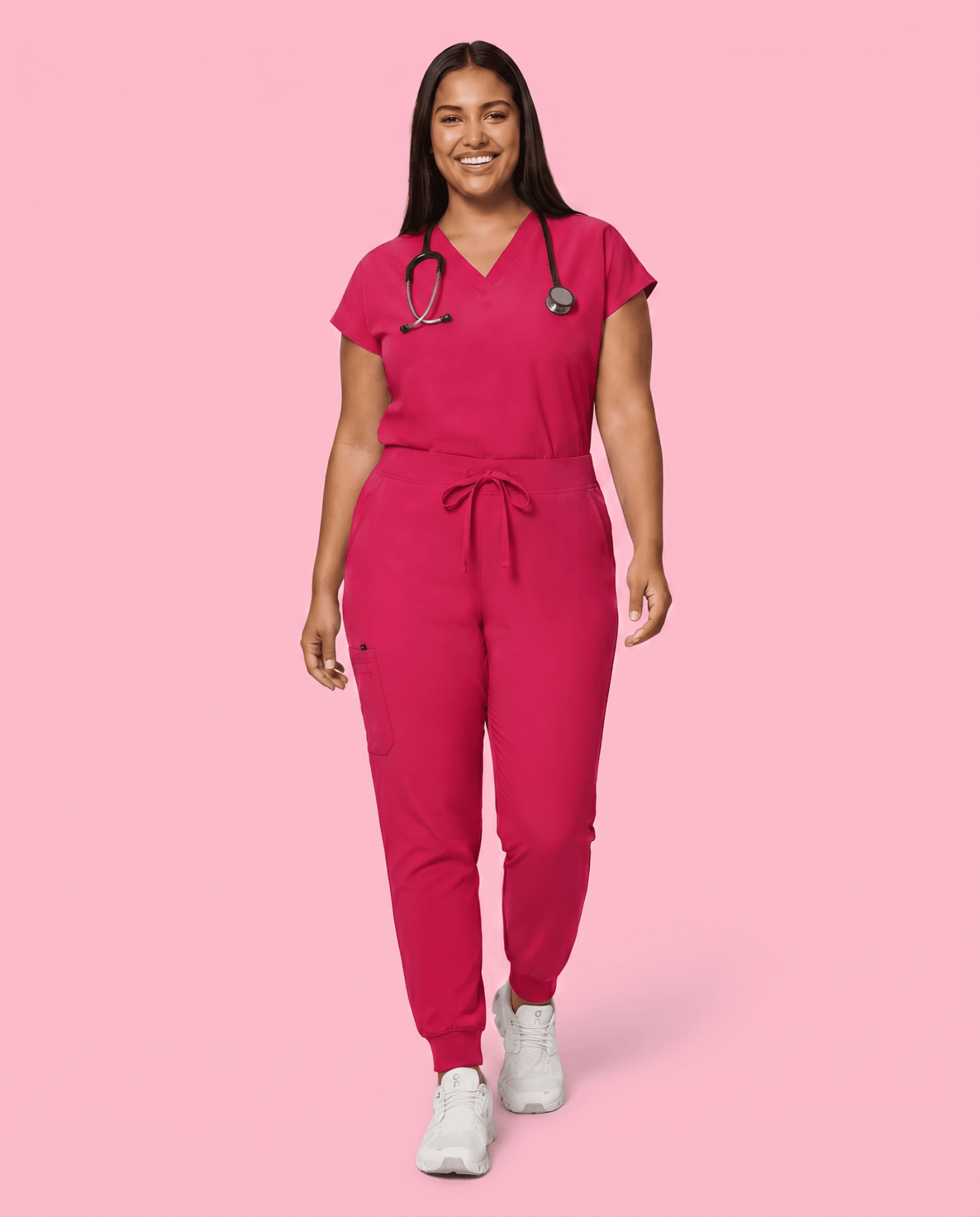 Women's High Waisted Jogger Pant Sangria - Scrubloop
