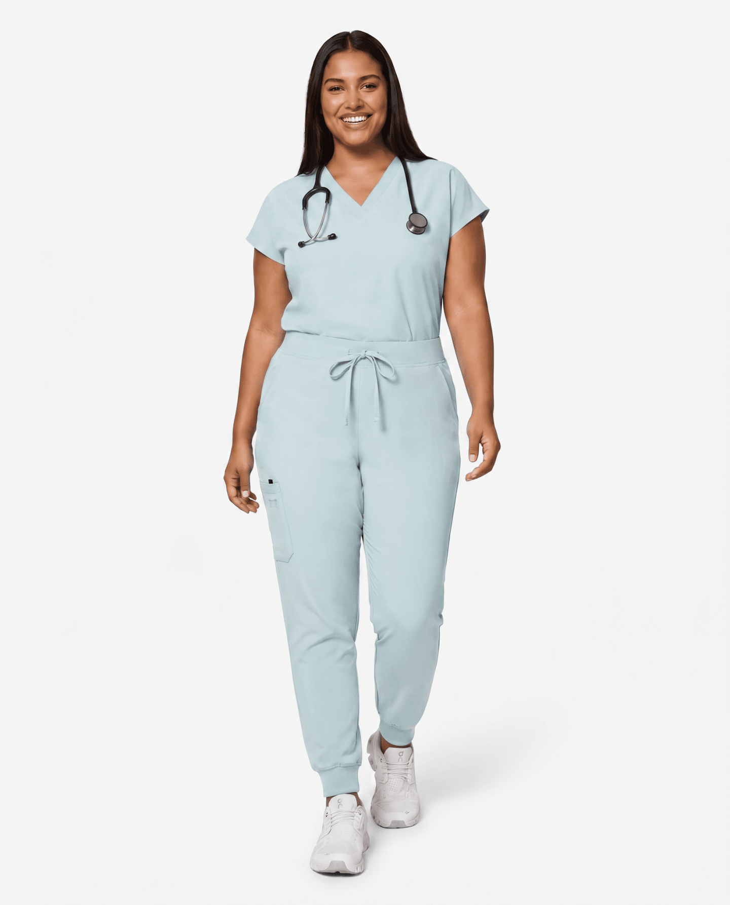 Women's High Waisted Jogger Pant Sky Blue - Scrubloop
