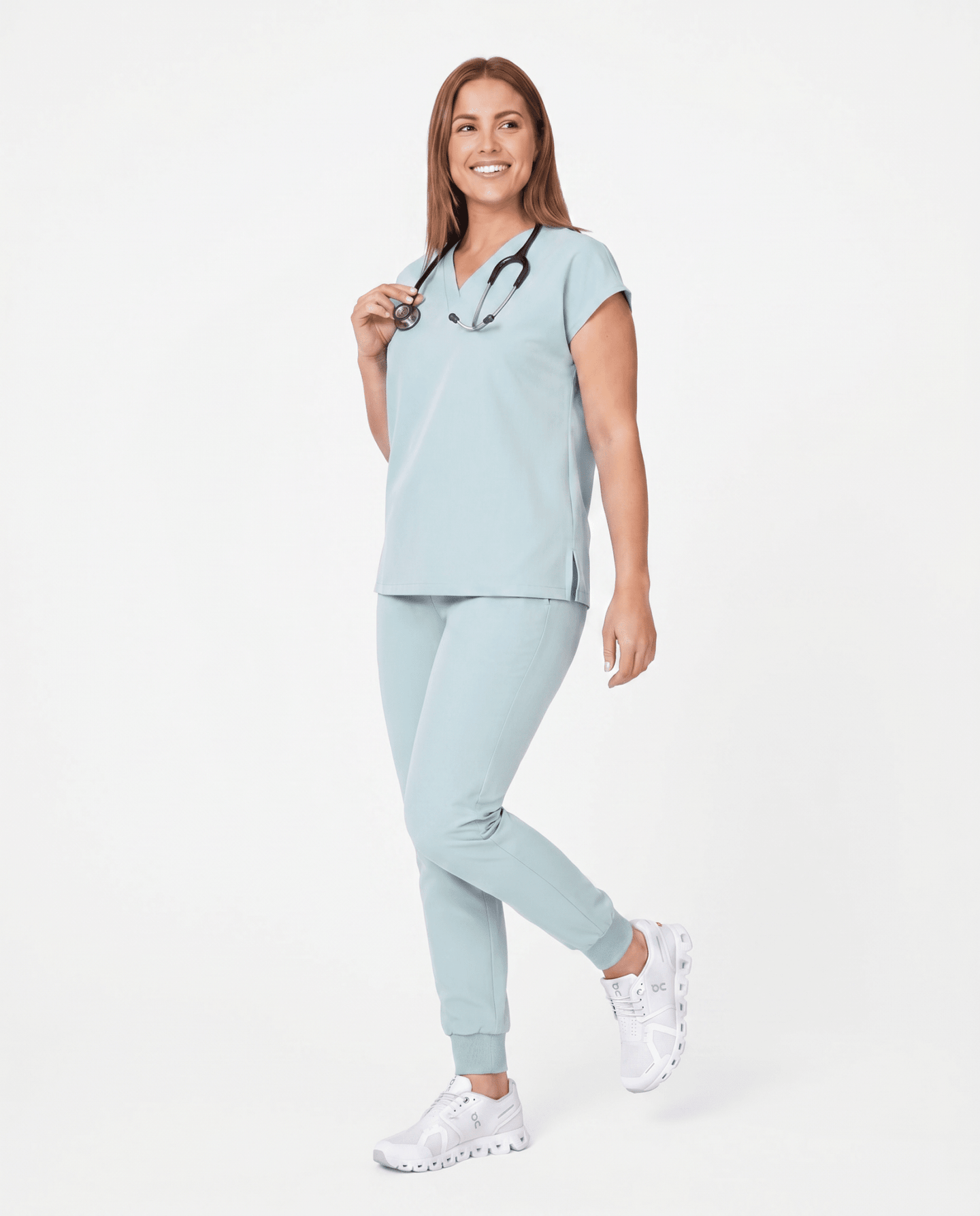Women's High Waisted Jogger Pant Sky Blue - Scrubloop