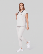 Women's High Waisted Jogger Pant White - Scrubloop