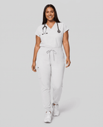 Women's High Waisted Jogger Pant White - Scrubloop