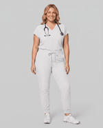 Women's High Waisted Jogger Pant White - Scrubloop