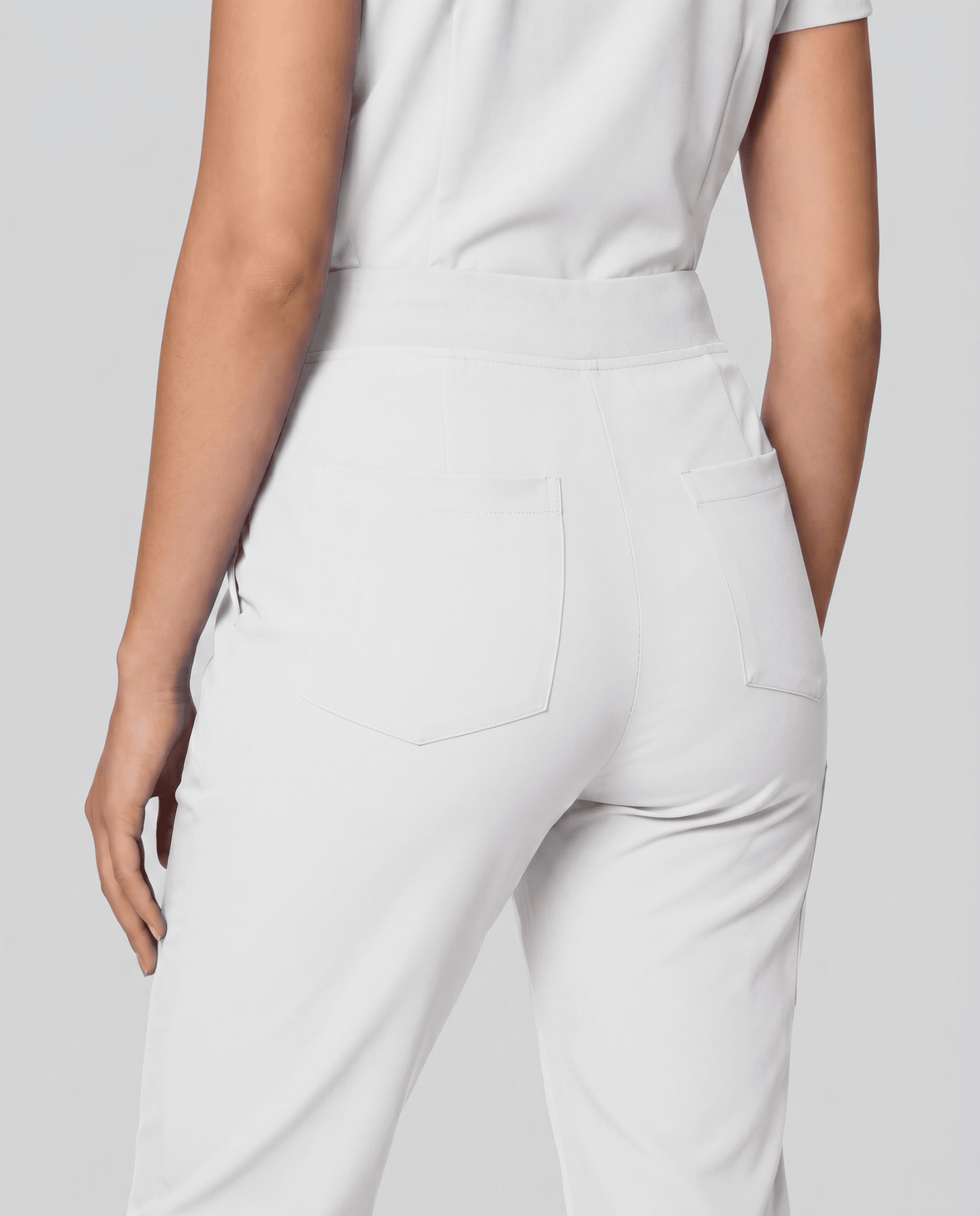 Women's High Waisted Jogger Pant White - Scrubloop