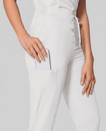 Women's High Waisted Jogger Pant White - Scrubloop