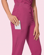 Women's High Waisted Jogger Pant Wild Berry - Scrubloop