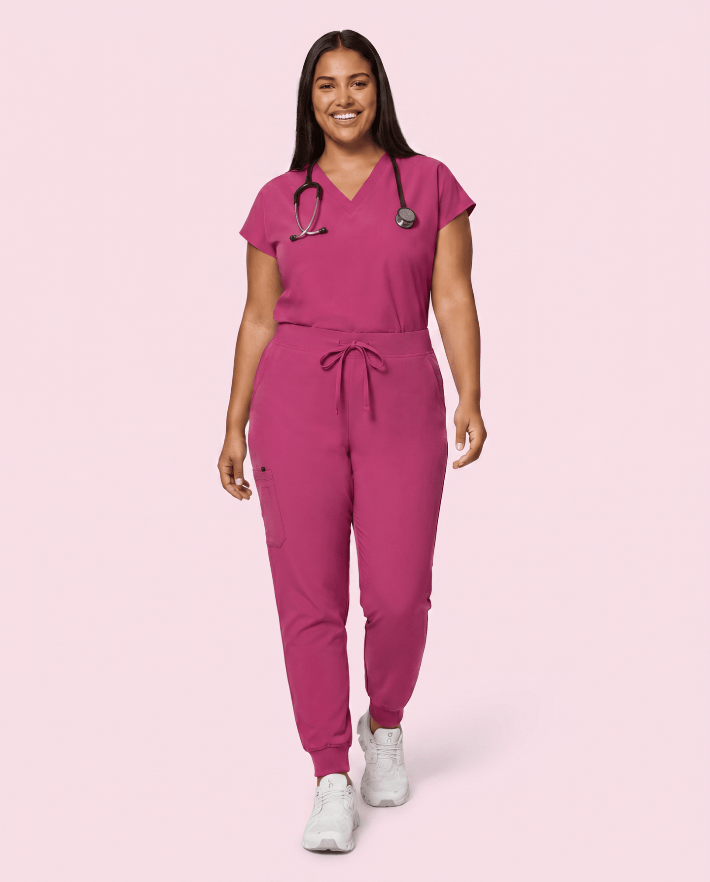 Women's High Waisted Jogger Pant Wild Berry - Scrubloop