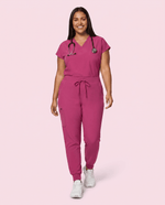 Women's High Waisted Jogger Pant Wild Berry - Scrubloop