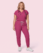 Women's High Waisted Jogger Pant Wild Berry - Scrubloop