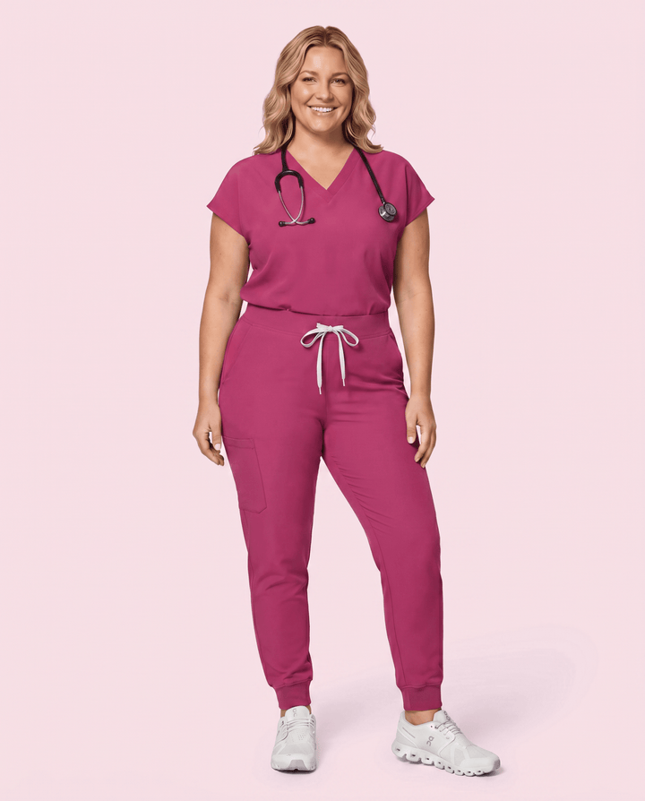 Women's High Waisted Jogger Pant Wild Berry