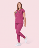 Women's High Waisted Jogger Pant Wild Berry - Scrubloop