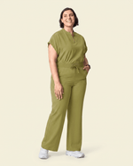 Women's High Waisted Wide Leg Pant Avocado - Scrubloop