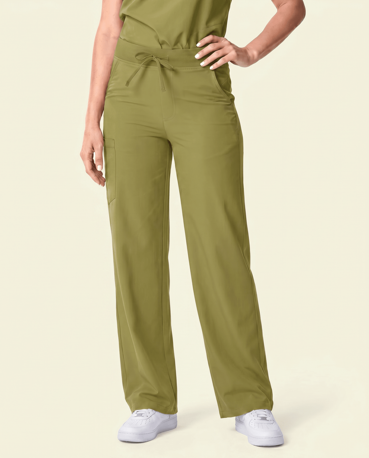 Women's High Waisted Wide Leg Pant Avocado - Scrubloop