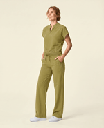 Women's High Waisted Wide Leg Pant Avocado - Scrubloop