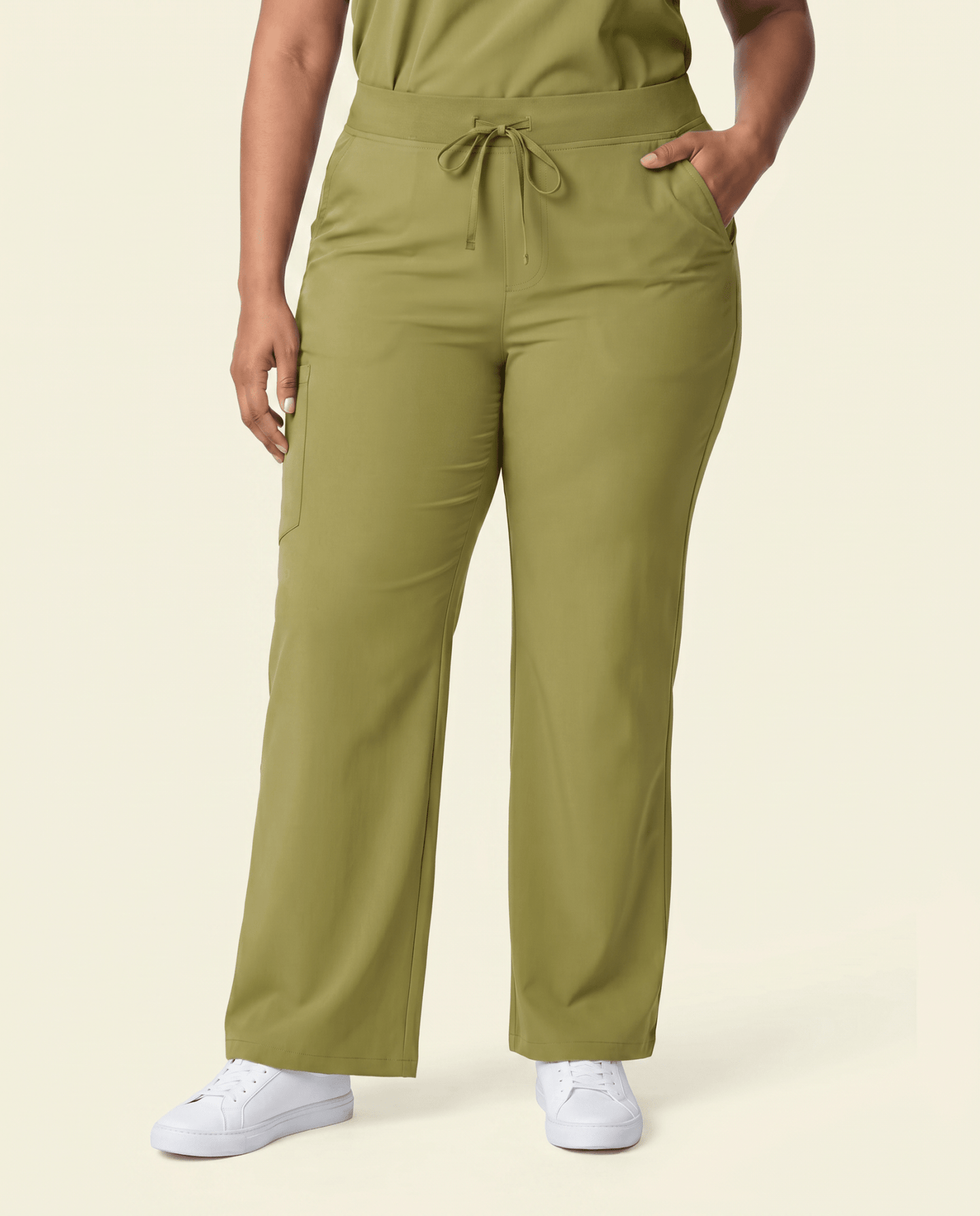 Women's High Waisted Wide Leg Pant Avocado - Scrubloop