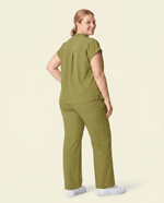 Women's High Waisted Wide Leg Pant Avocado - Scrubloop