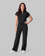 Women's High Waisted Wide Leg Pant Black - Scrubloop